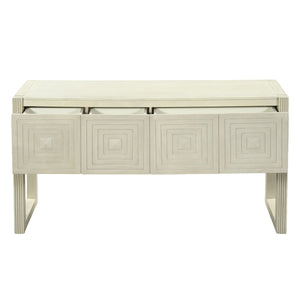 Geometric Carved Console Table With 3 Soft Close Drawers