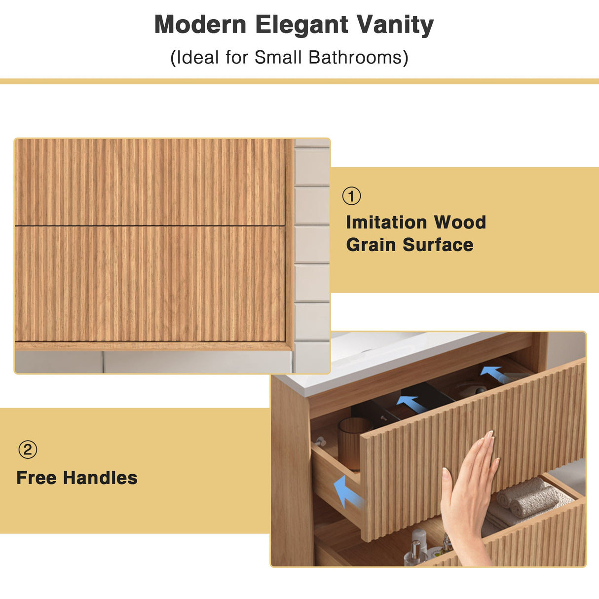 24" Floating Bathroom Vanity Set