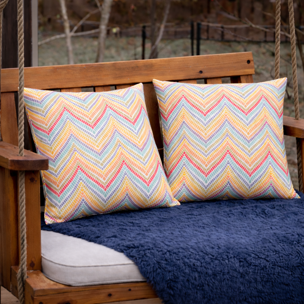 2 Pack Outdoor Throw Pillows, Waterproof & Fade-Resistant