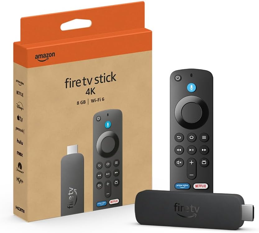 Amazon Fire TV Stick 4K (newest model) with AI-powered Fire TV Search, Wi-Fi 6, stream over 1.5 million movies and shows, free & live TV