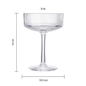 Barcelona Acrylic Champagne Coupe Cocktail Glassware, Set of 4