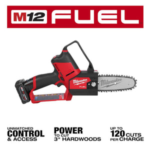 Open Box -  Milwaukee M12 FUEL 12-Volt Lithium-Ion Brushless Cordless 6 in. HATCHET Pruning Saw Kit with 4.0 Ah Battery and Charger