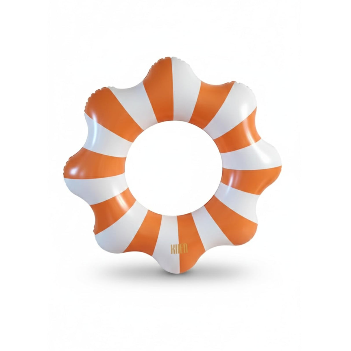 Amalfi Scalloped Pool Float Ring, 1 Piece, Orange & White Inflatable Swim Tube