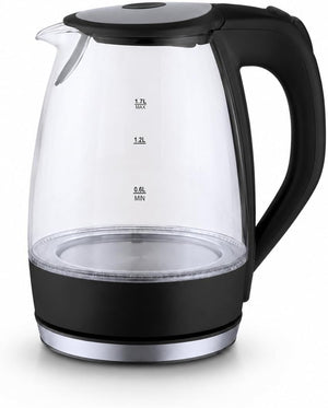 1.7L Glass Electric Kettle with Removable Lid & Boil-Dry Protection