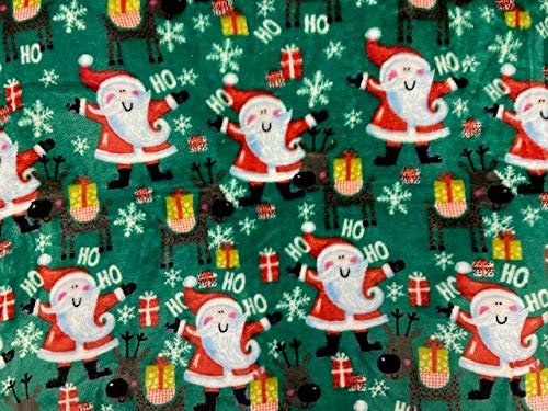 Decor&More Ho Ho Ho Merry Christmas Collection Microplush Holiday Throw Blanket (60" x 50") - Santa