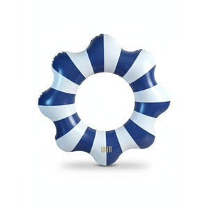 Amalfi Scalloped Pool Float Ring, 1 Piece, Blue & White Inflatable Swim Tube