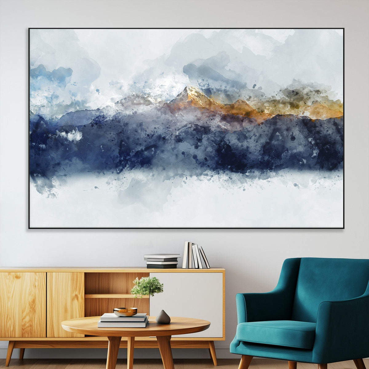Abstract Mountain Range Art Canvas Print | 3 Panel