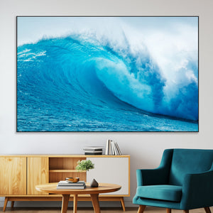 Big Ocean Surfing Wave Wall Art Canvas Print