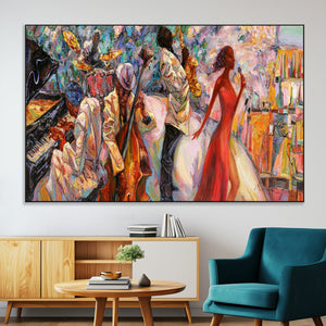 Abstract Afro American Jazz Canvas Wall Art | Music-Inspired