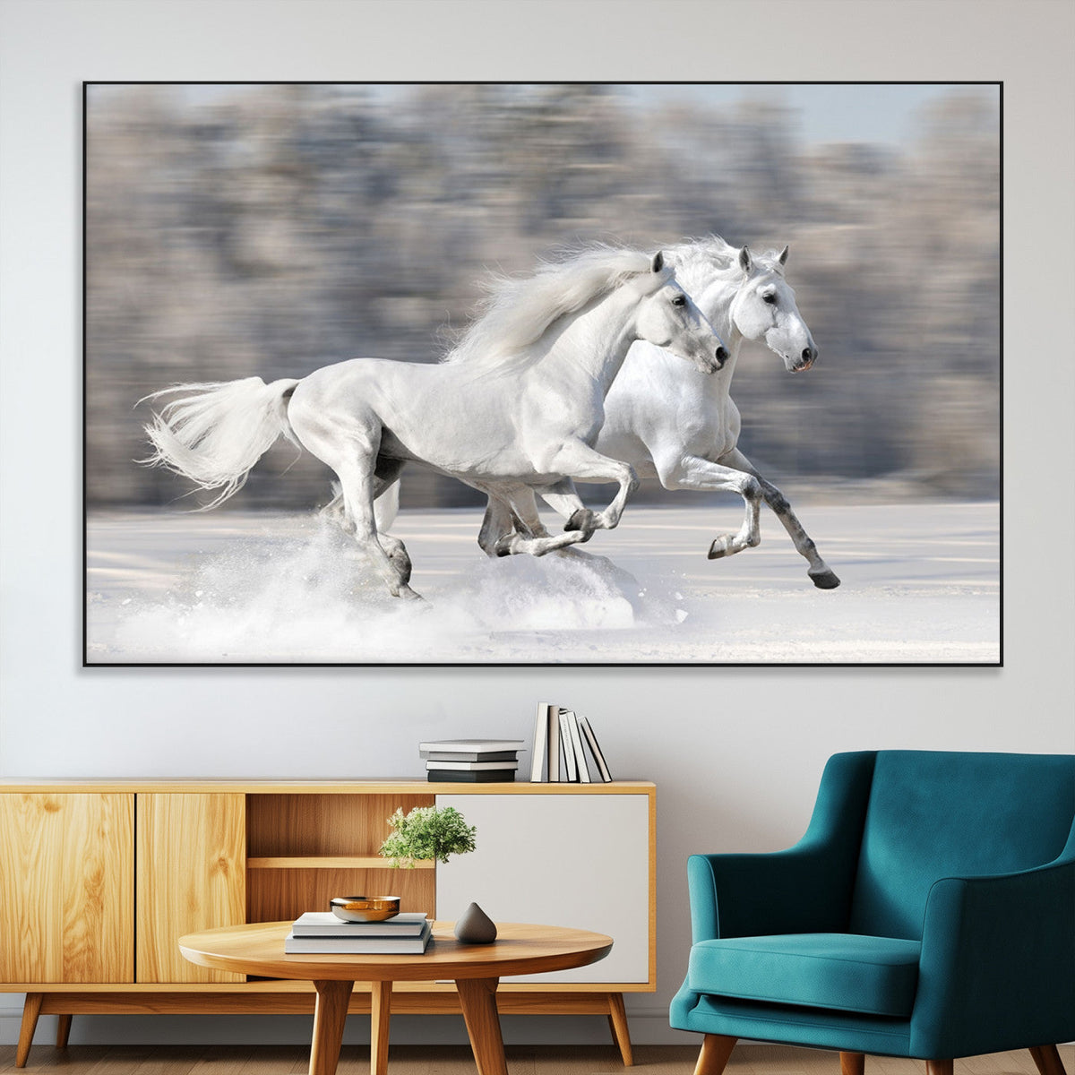 The White Horses Wall Art, Framed White Horses Wall Art