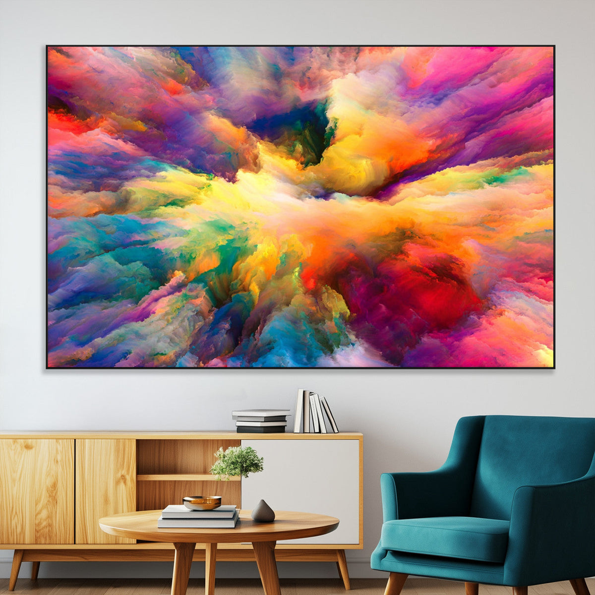 Blazing Vibrant Colors Cloud Wall Art Canvas Print