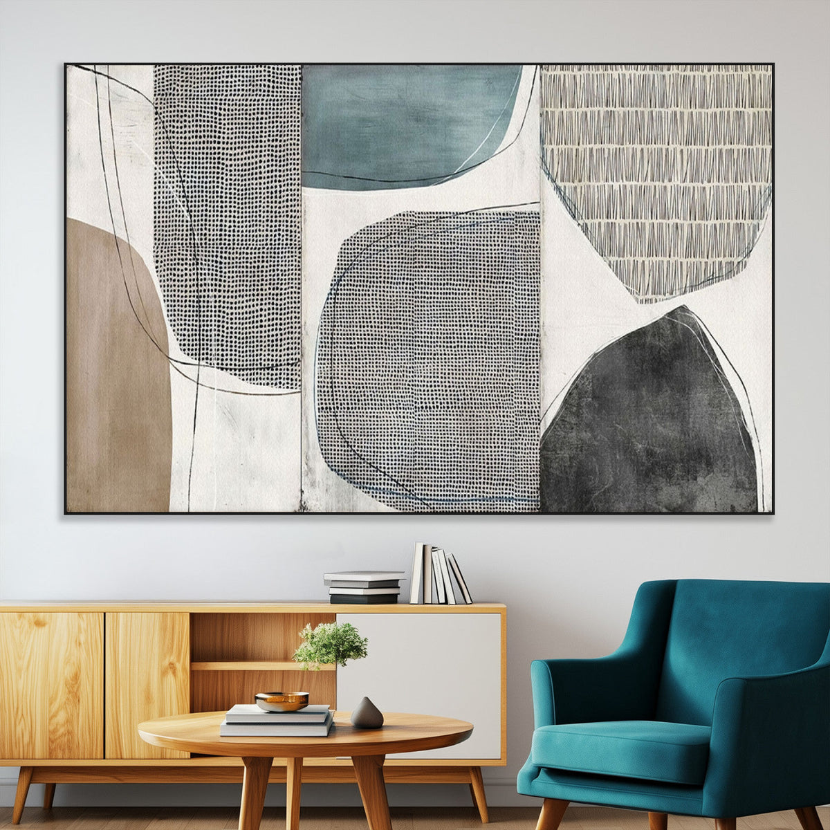 Canvas Print Wall Art Abstract Art Boho, Framed Boho Decor