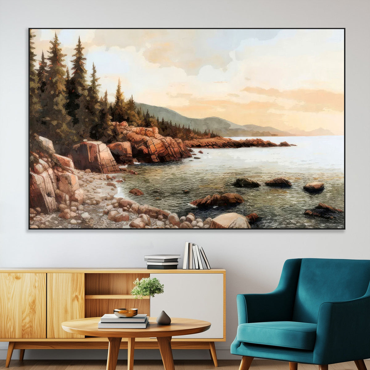 Serene Coastal View of Acadia National Park Wall Art -