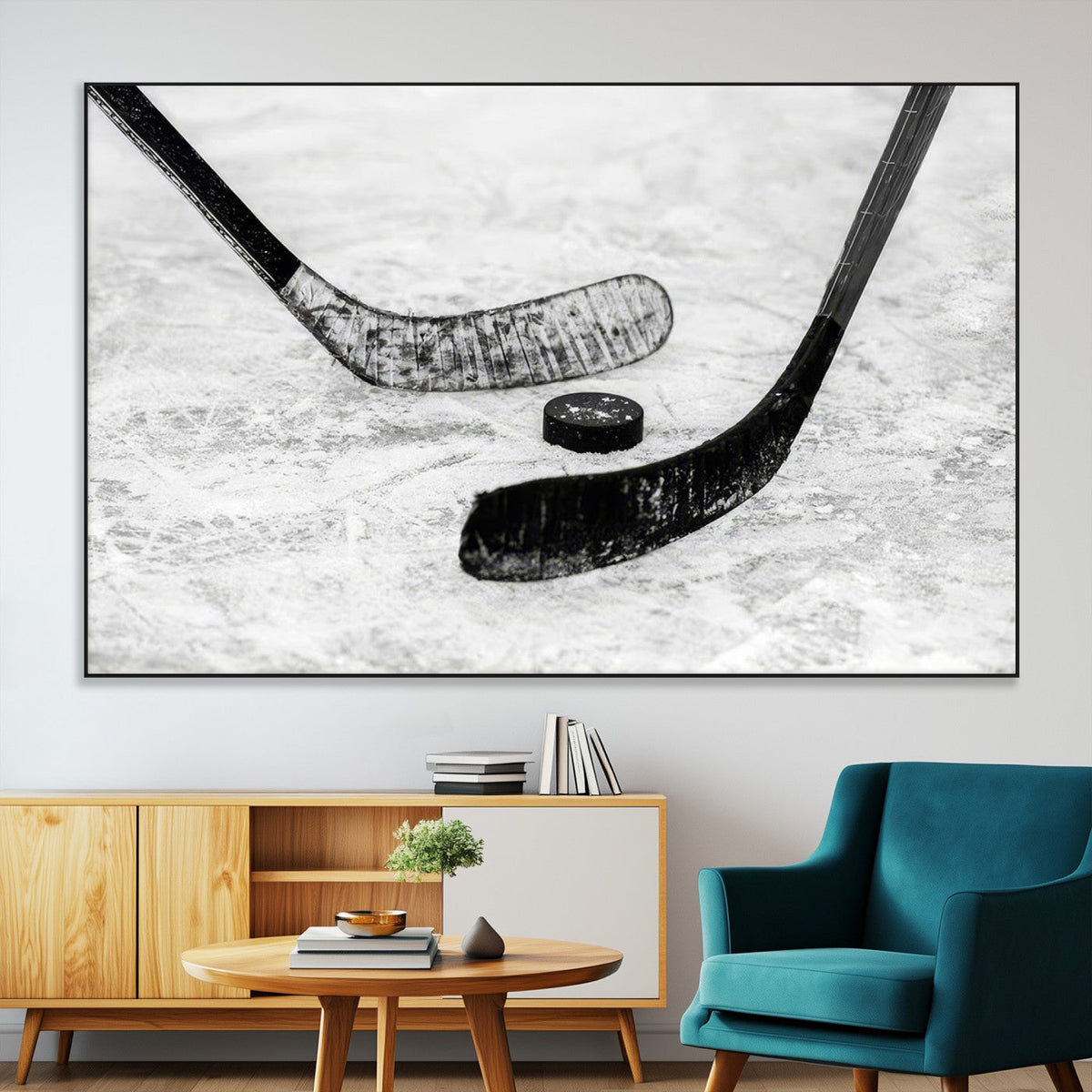 Winter Ice Hockey Sport Canvas Wall Art Print - Hockey Wall