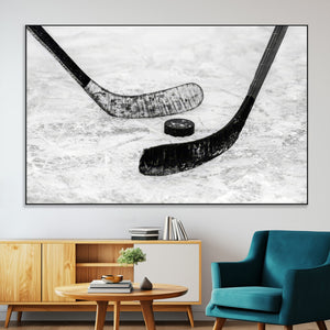 Winter Ice Hockey Sport Canvas Wall Art Print - Hockey Wall