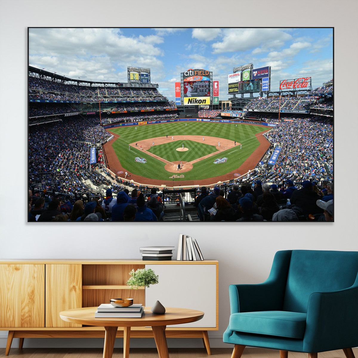 New York Mets Baseball Team Print - Citi Field Stadium Wall