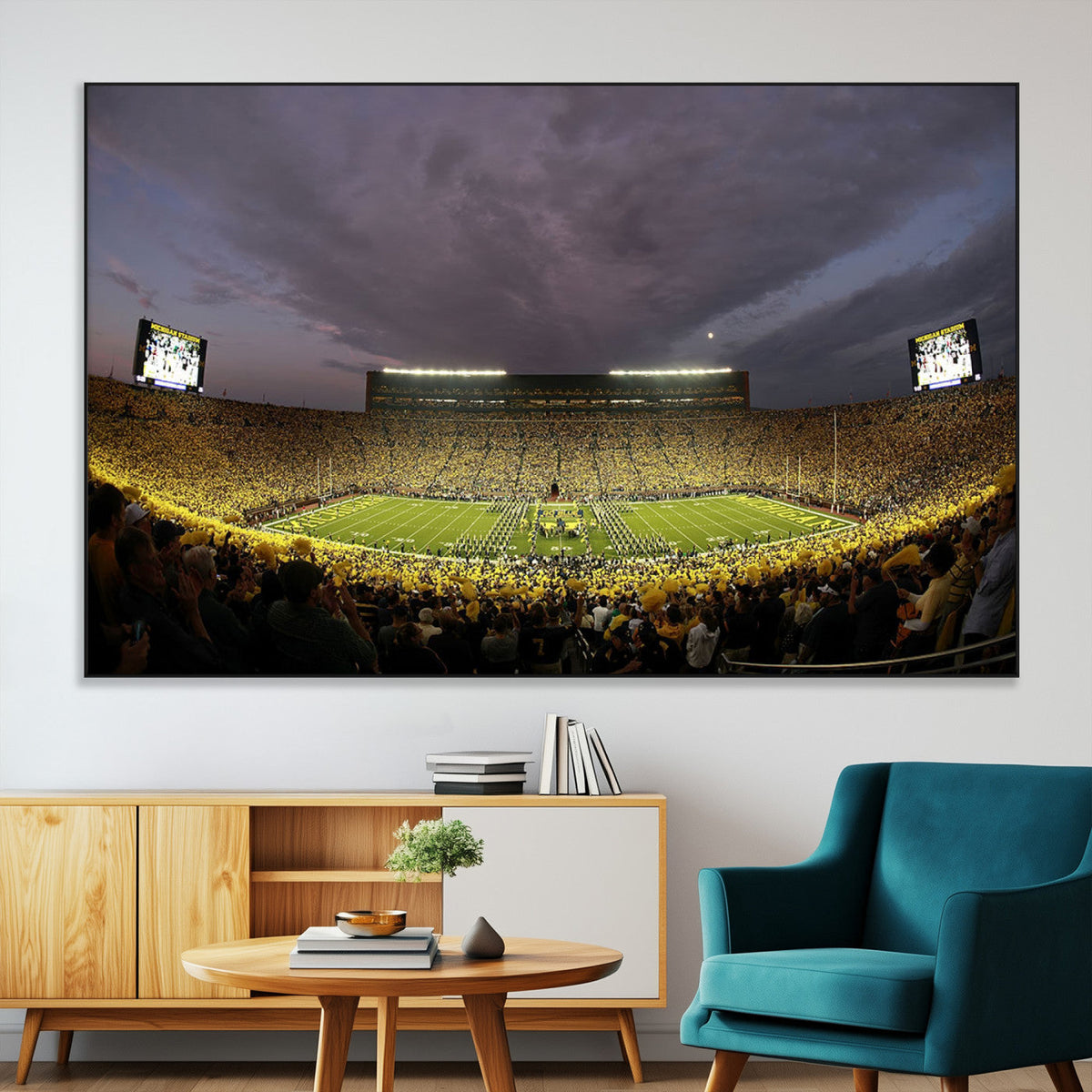 Michigan Wolverines Print - Michigan Stadium Wall Art Canvas