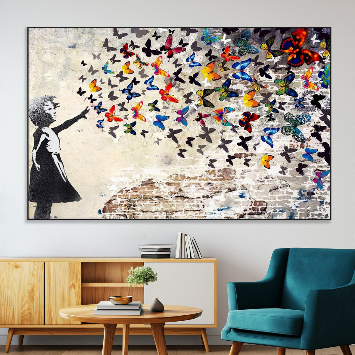 Banksy Graffiti Wall Art Canvas Print: Girl Releasing