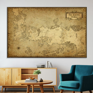 Vintage Game of Thrones Map Wall Art | Westeros and Essos