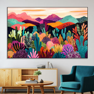 Abstract Kusama Print - Landscape Canvas Wall Art Print -