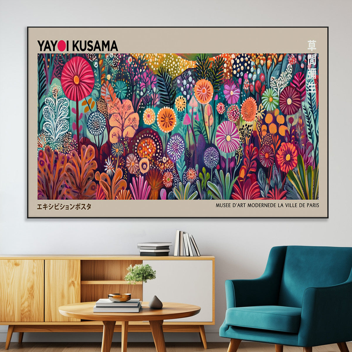Yayoi Kusama Wall Art Canvas Print, Abstract Art, Large