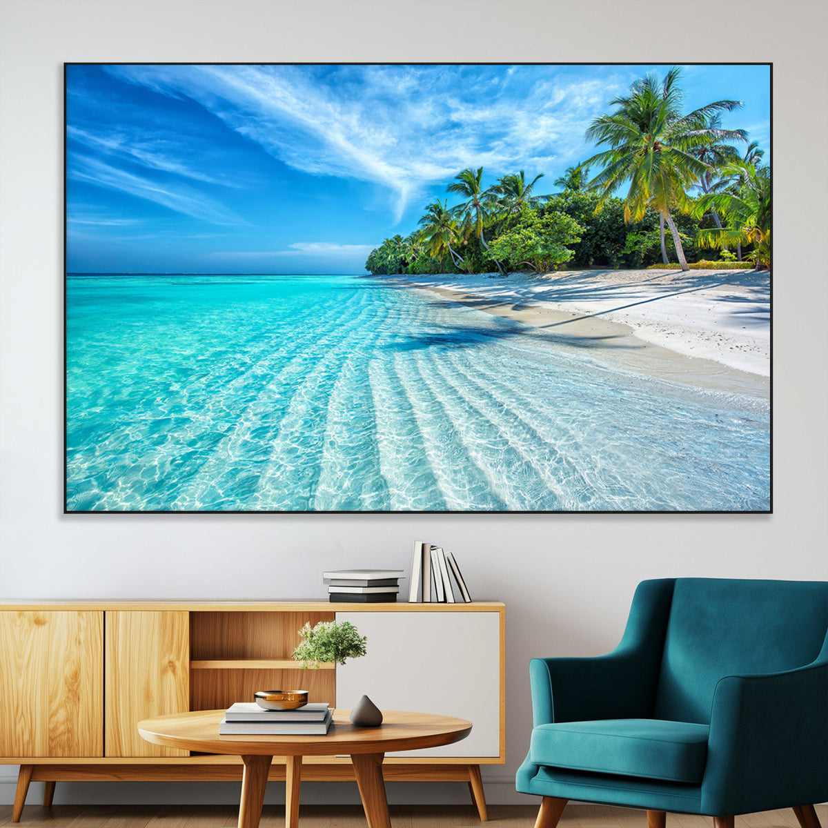 Tropical Beach Wall Art Canvas Print - Serene Ocean