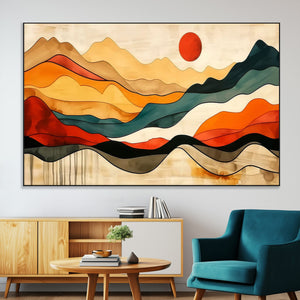 Mid Century Wall Art Print  - Abstract Woodland Print -
