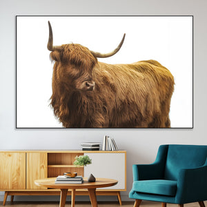 Highland Cow Wall Art Canvas Print – Framed Farmhouse Rustic