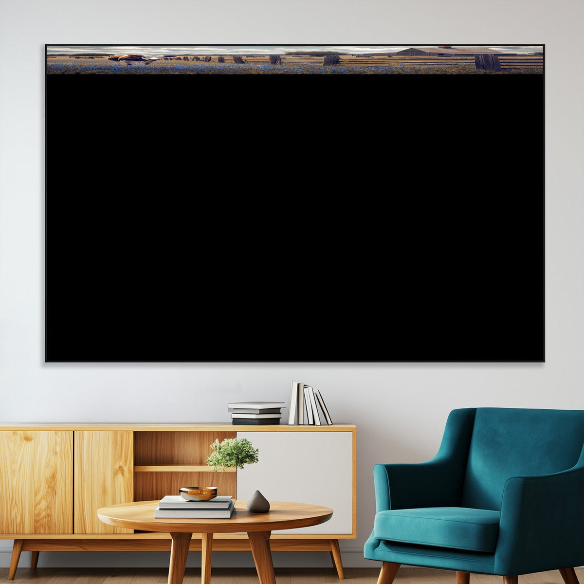 Texas Longhorn Canvas Wall Art Print – Framed Rustic Barn