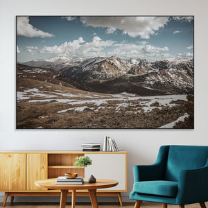 Mountain Landscape Wall Art Canvas Print – Framed Snowy
