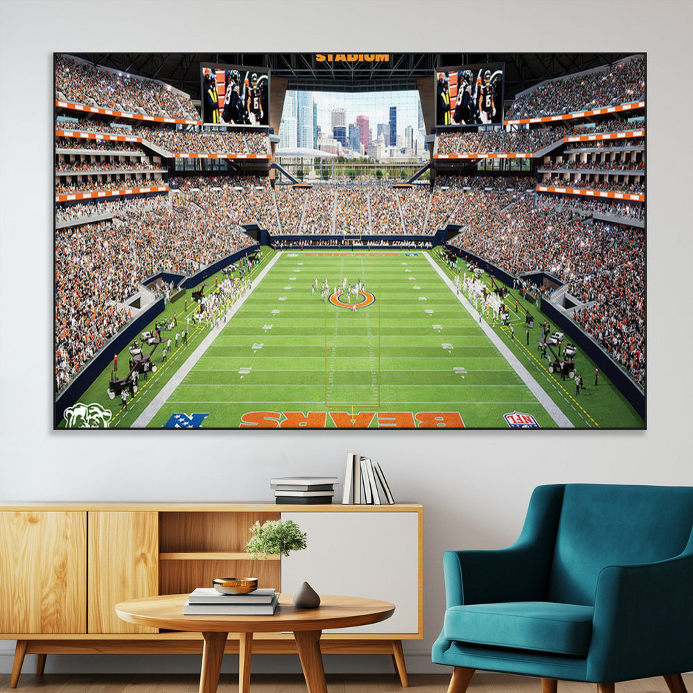 Chicago Bears Soldiers Field Wall Art Canvas Print – Framed