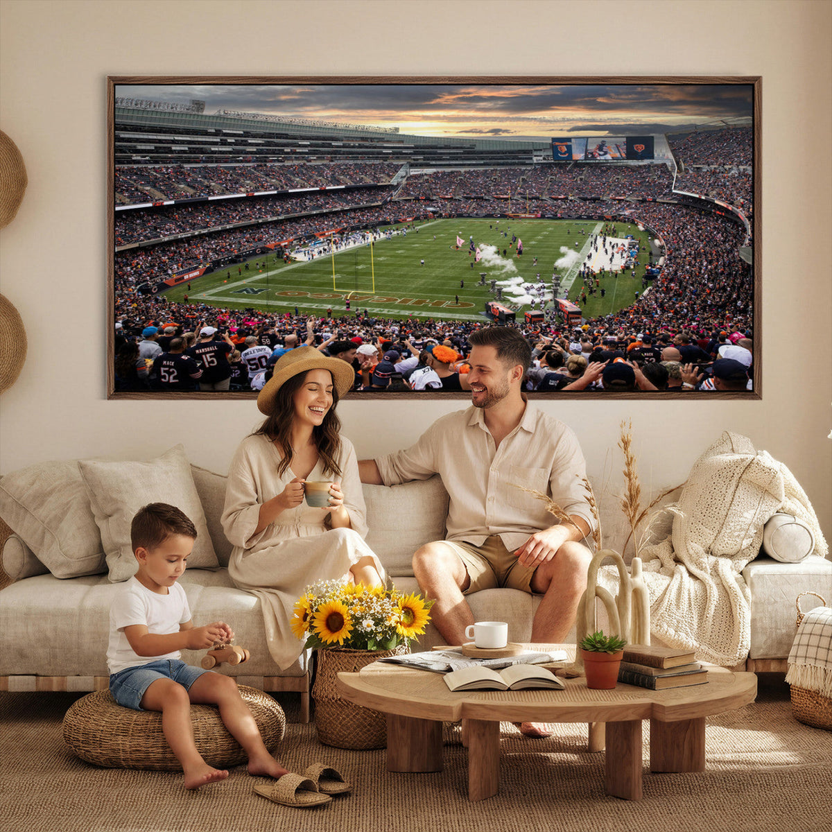 Chicago Bears Soldiers Field Wall Art Canvas Print – Framed