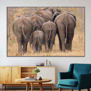 Wild Elephant Wall Art Canvas Print