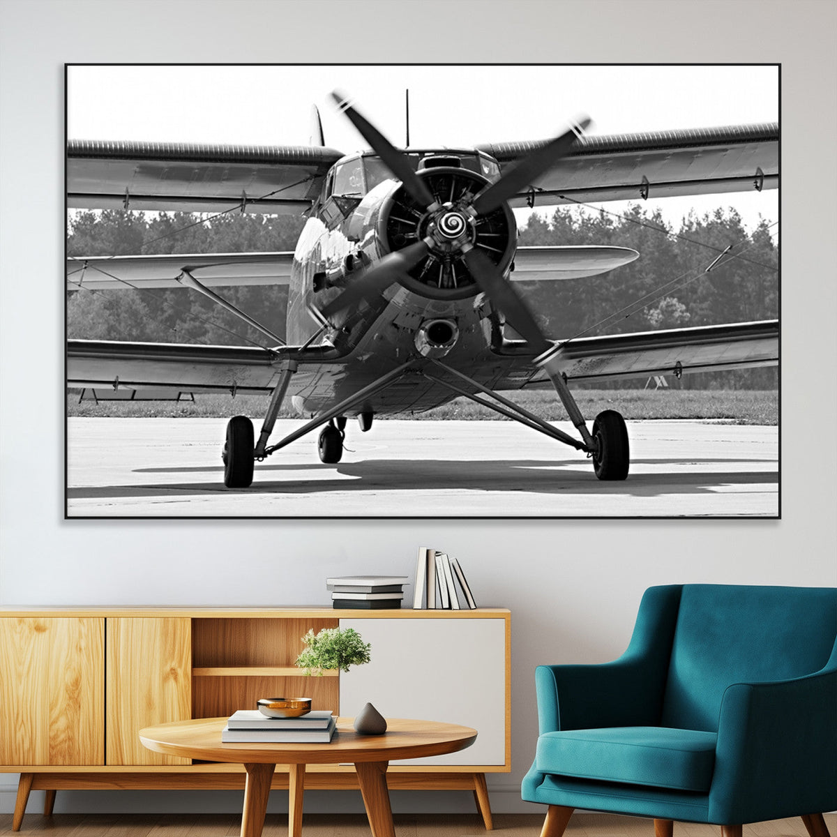 Wall Art Old War Plane Canvas Print