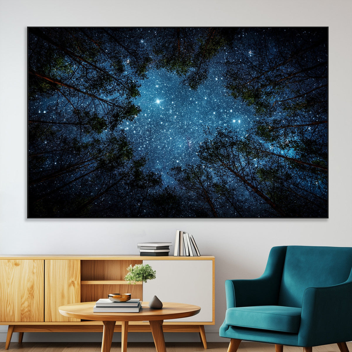 Forest and Stars Wall Art Canvas Print