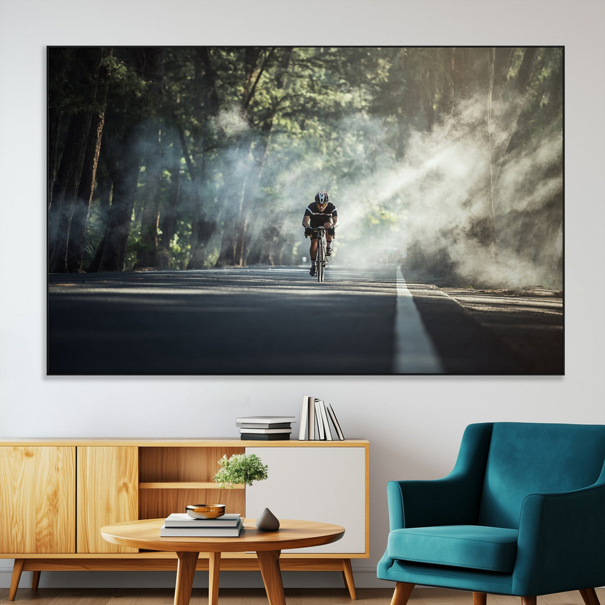Cycling Road Bike in the Morning, Cycling Road Bike Canvas