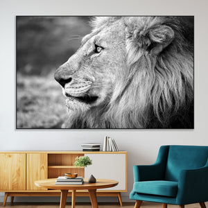Lion Wall Art Canvas Print – Framed Majestic Wildlife