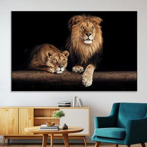 Lion Canvas Wall Art – Majestic Animal Print Artwork for