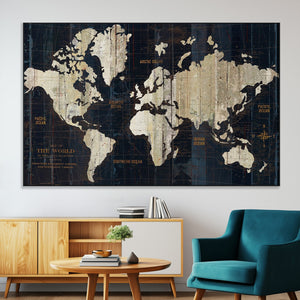 World Map Canvas Print – Detailed Map of the World Wall Art