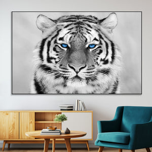 Black and White Tiger Wall Art Animal Canvas Print