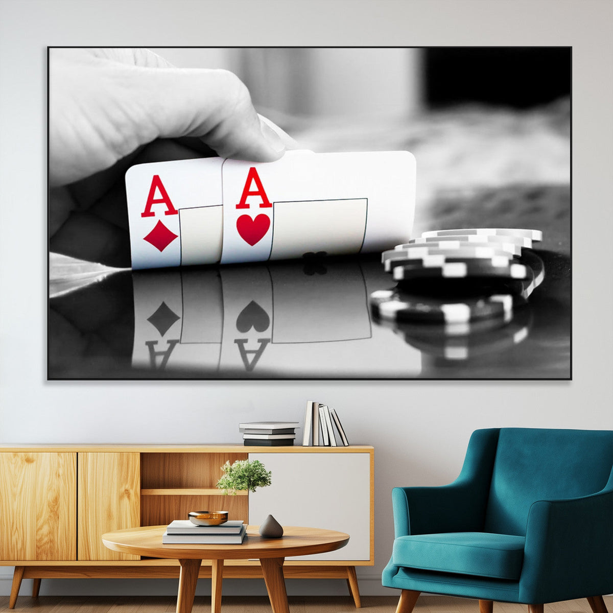 Aces Poker Art Poker Game Wall Art Canvas Print