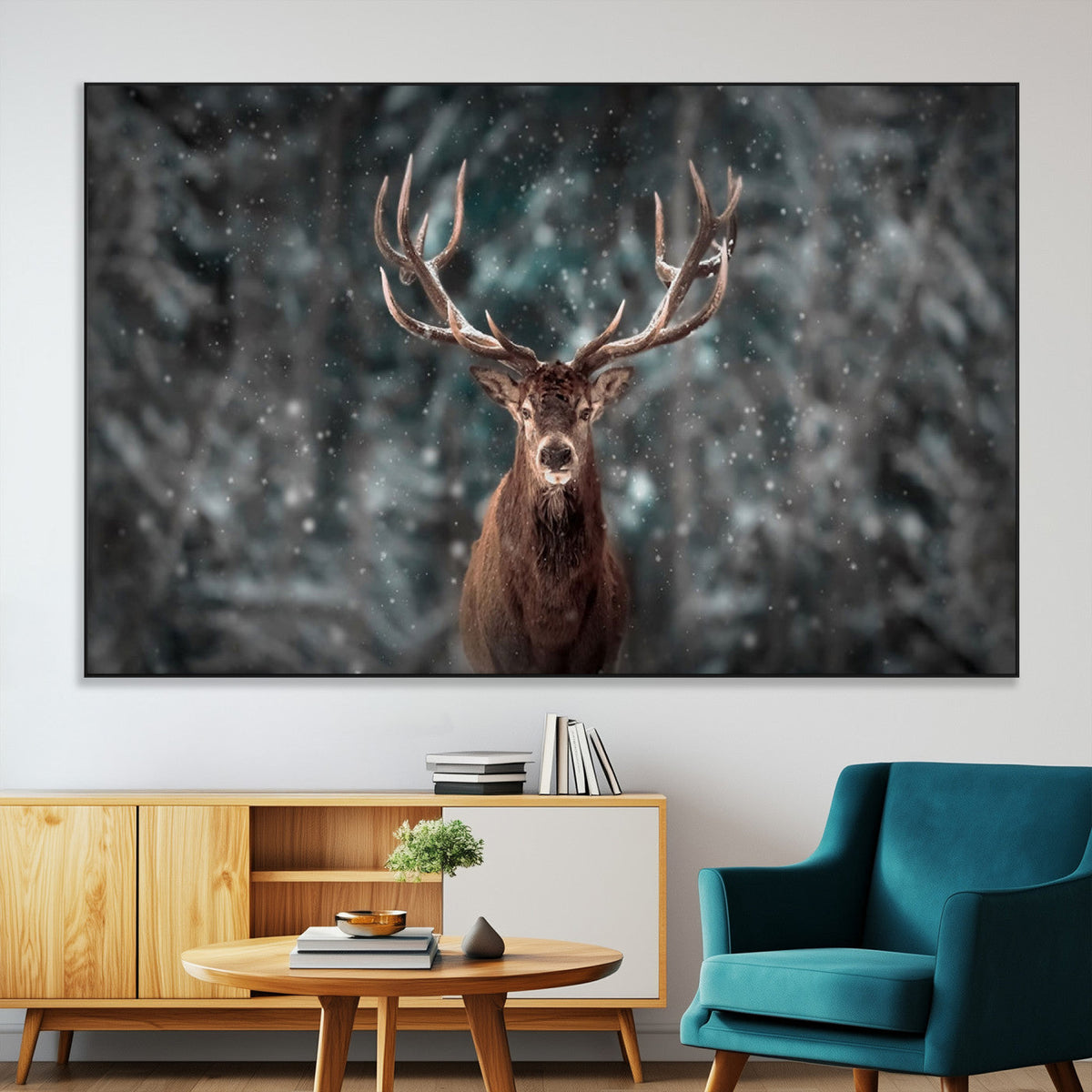 Wall Art Deer Art Animal Canvas, Framed Wall Art Deer Canvas