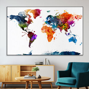 World Map Canvas Print – Detailed Map of the World Wall Art