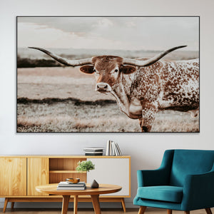 Texas Longhorn Canvas Wall Art Print – Majestic Western