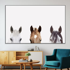 Horse Prints Set, Set of 3 Horse Wall Art, Horses Portraits,
