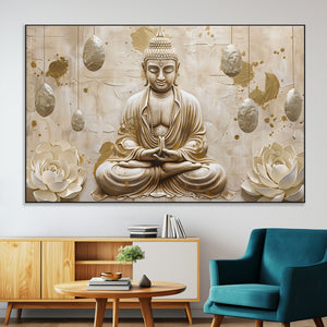 Serene Buddha Wall Art | Yoga Room Decor and Meditation Wall