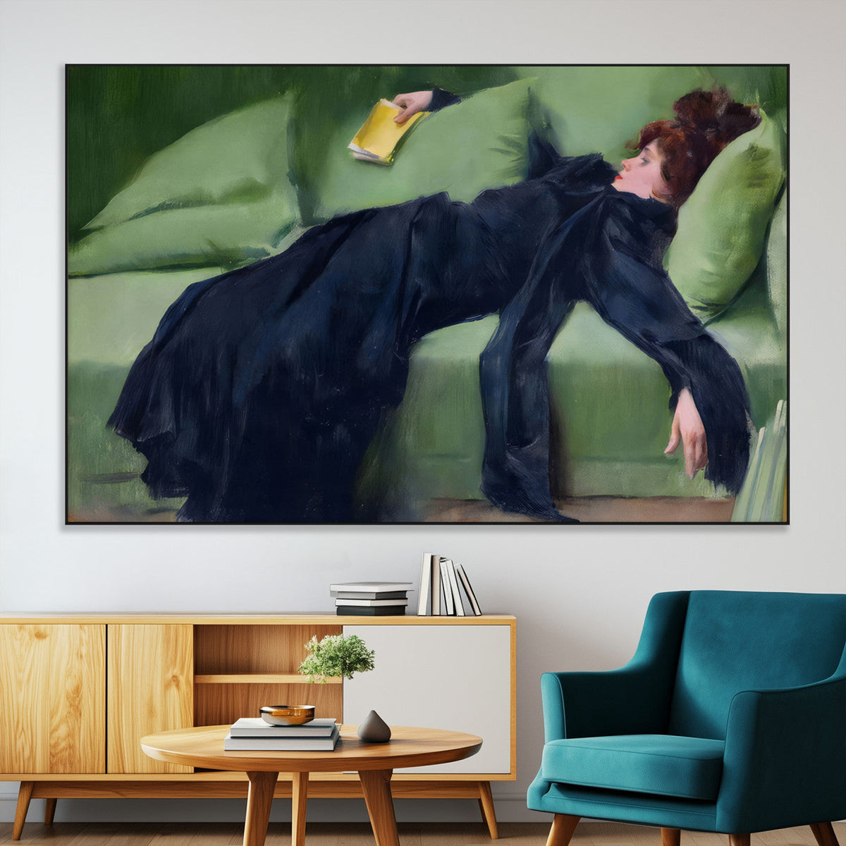 Decadent Girl by Ramon Casas Wall Art Canvas Print, Framed