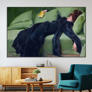 Decadent Girl by Ramon Casas Wall Art Canvas Print, Framed