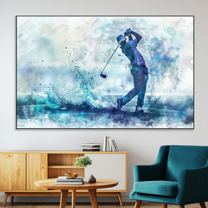 Golf Swing Wall Art Canvas Print - Sports-Inspired