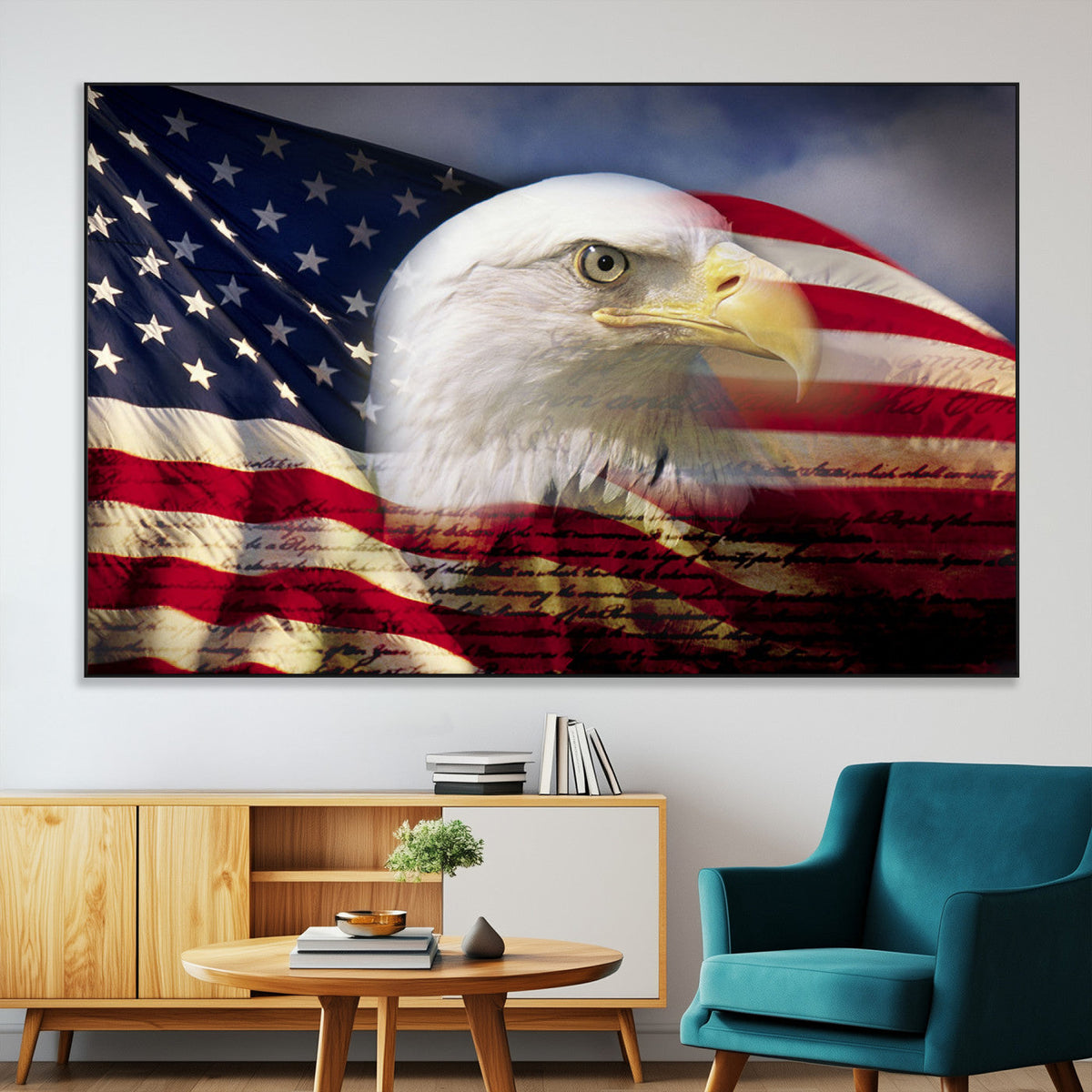 American Flag Eagle Symbol Wall Art, American Flag Eagle